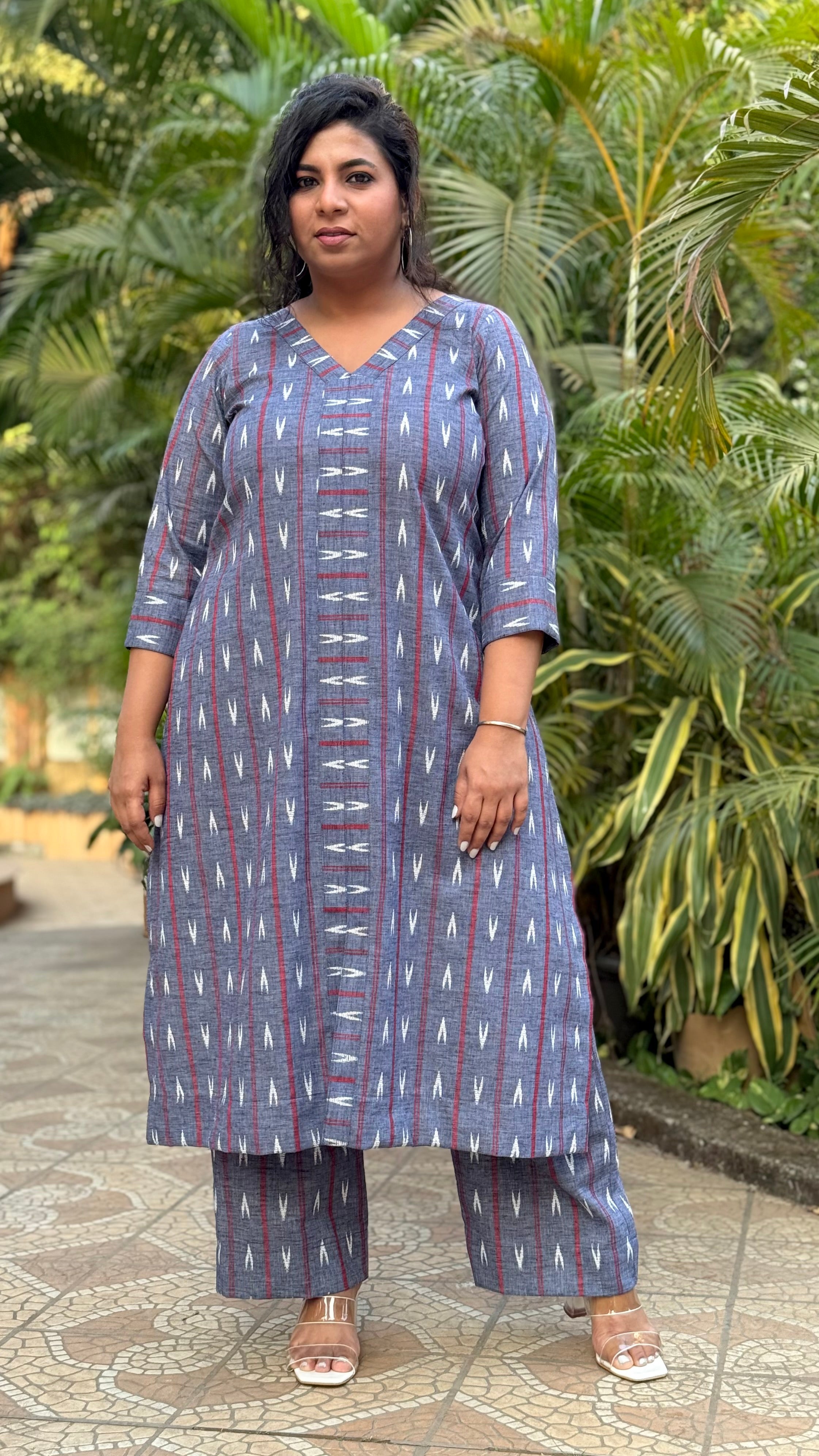 GEET - Co Ord Set - Handloom Cotton - BLUE – BANJARA FUNK