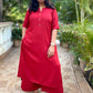 AMMU - KURTA AND PANT SET - Maroon