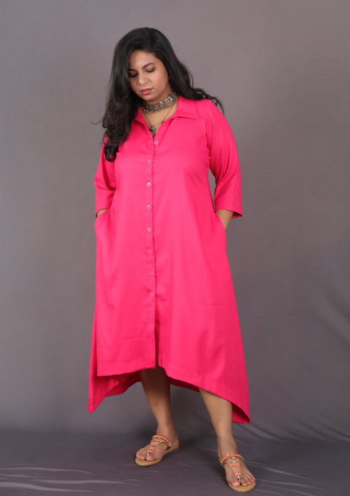 KASHISH - Buy shirt dress or Full Set 2pc - Soft Cotton - Pink