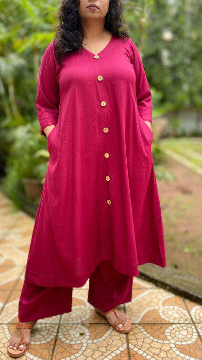 Meera - Co Ord set - Majenta - Soft Cotton