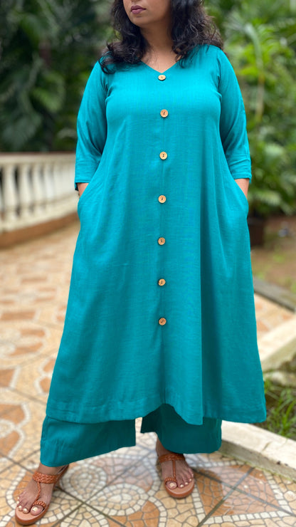 Meera - Co Ord set - RAMA GREEN - Soft Cotton