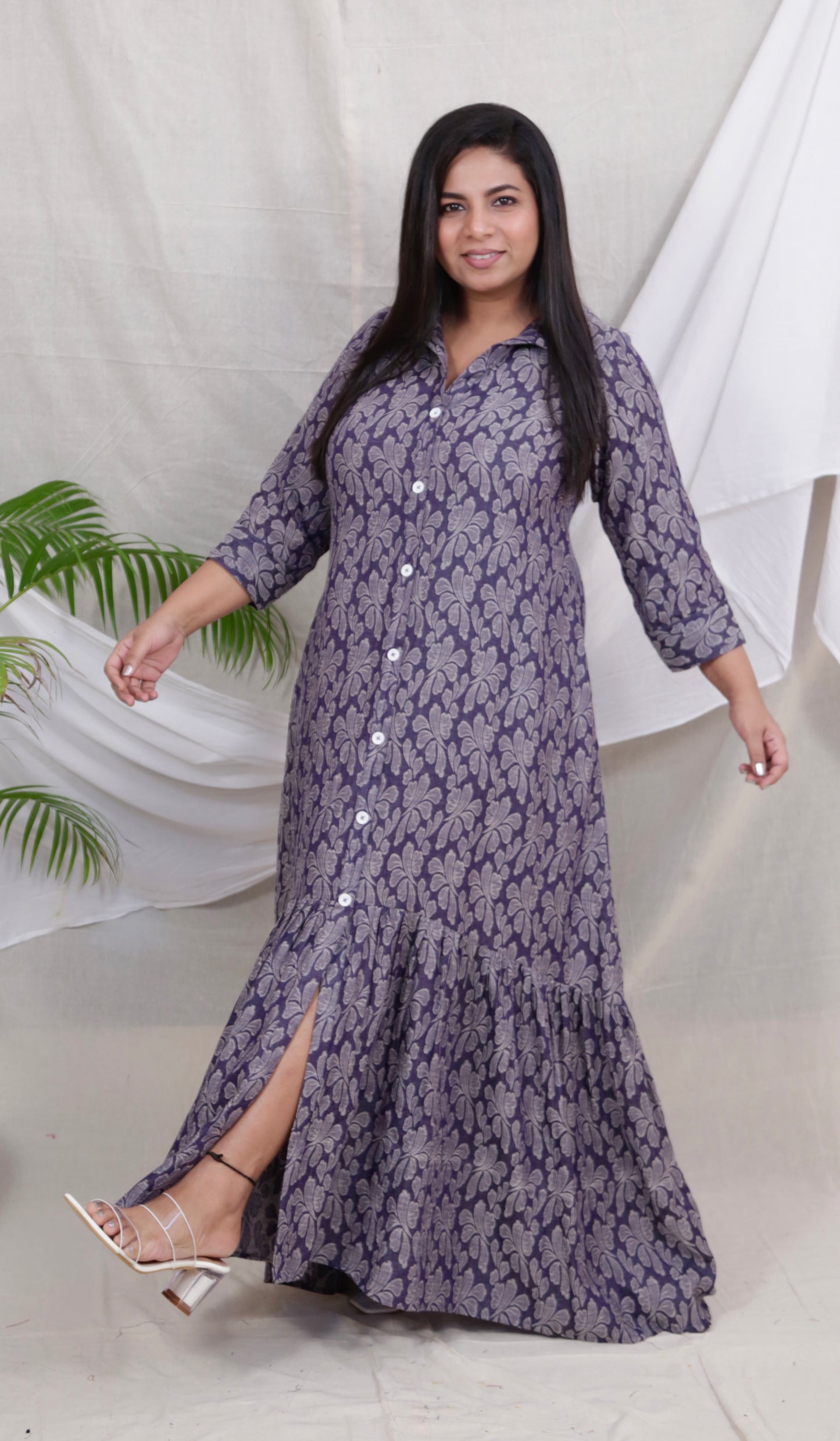 JUHI - Dress -  Jaquard Cotton - Denim feel