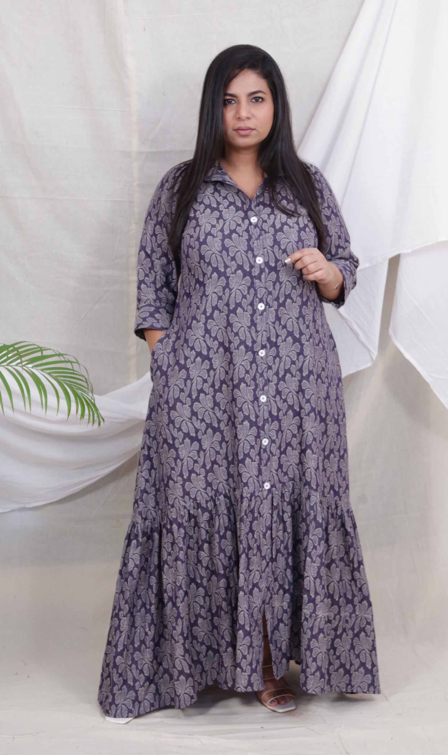 JUHI - Dress -  Jaquard Cotton - Denim feel