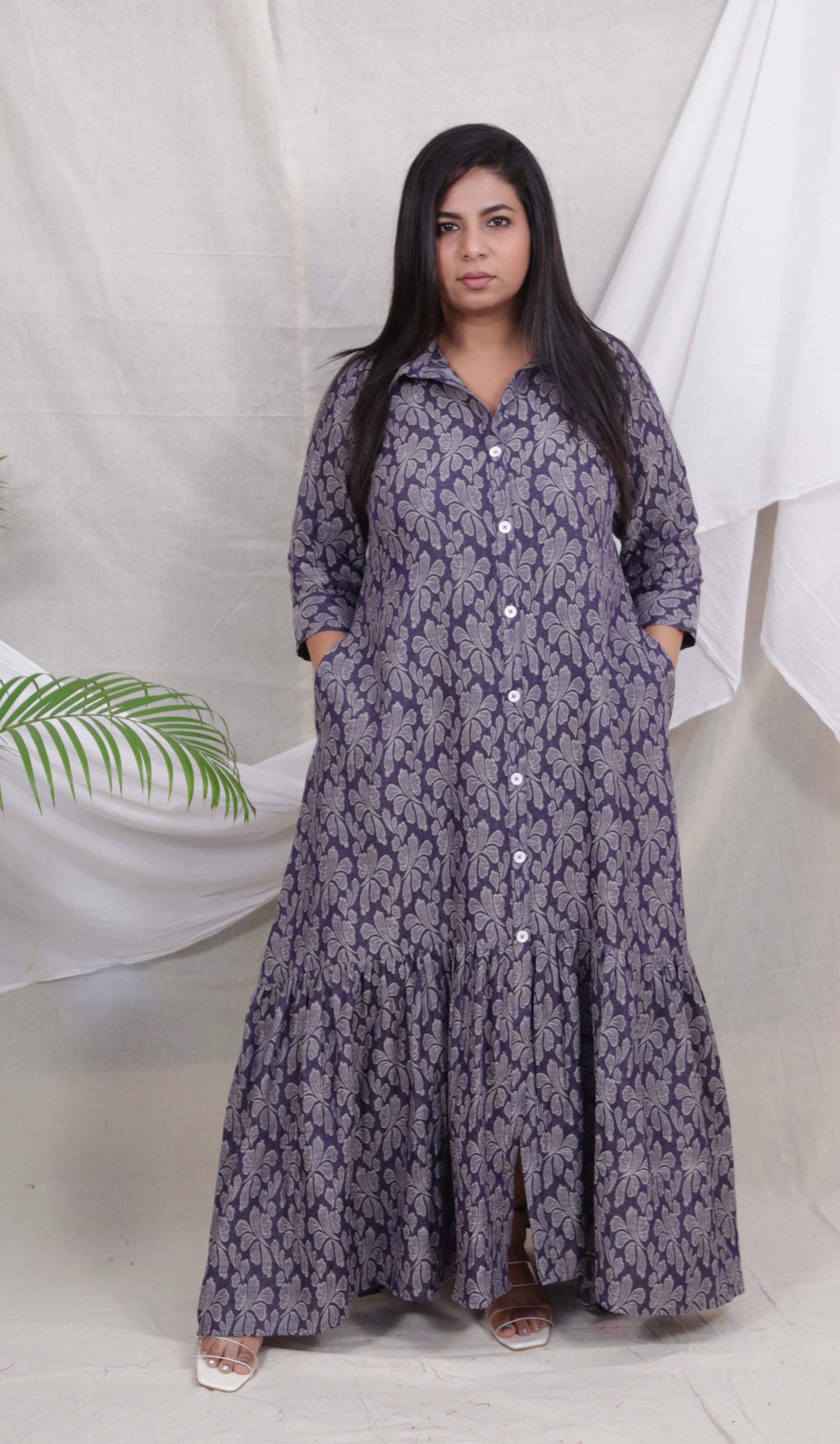 JUHI - Dress -  Jaquard Cotton - Denim feel