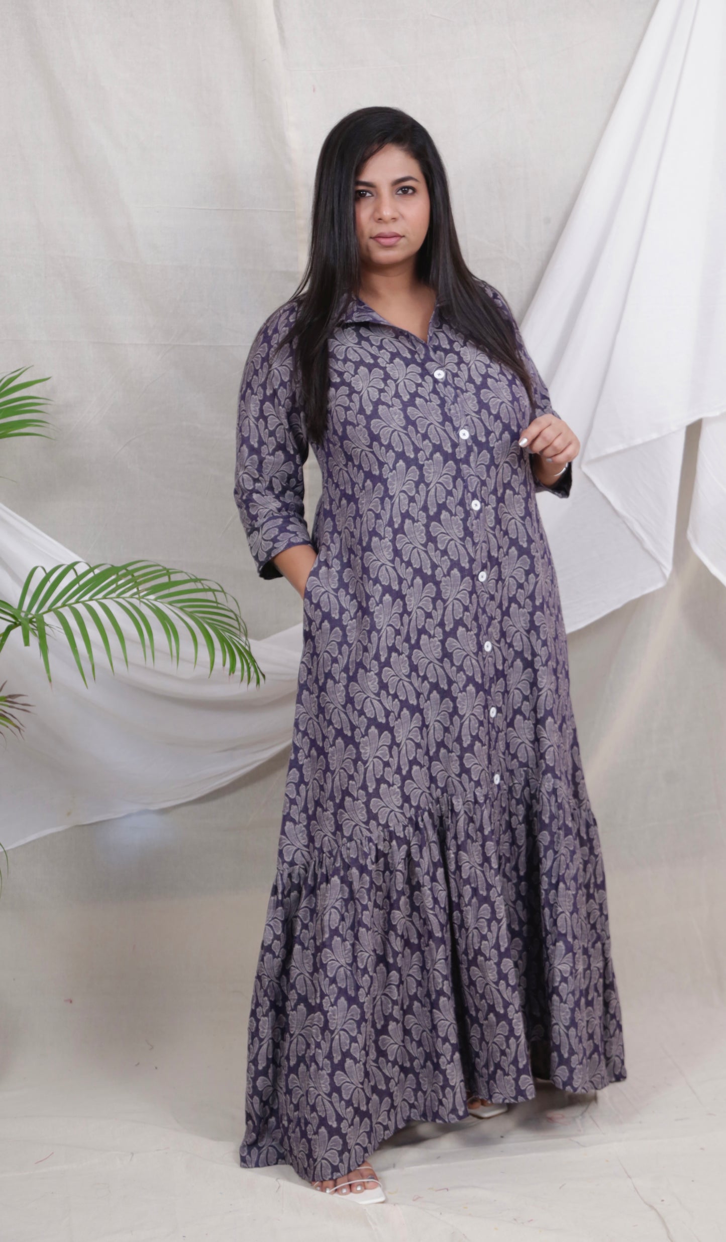 JUHI - Dress -  Jaquard Cotton - Denim feel