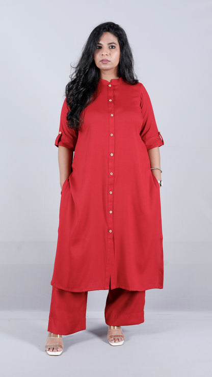 Brinda - 2 pc set - Soft Cotton - MAROON