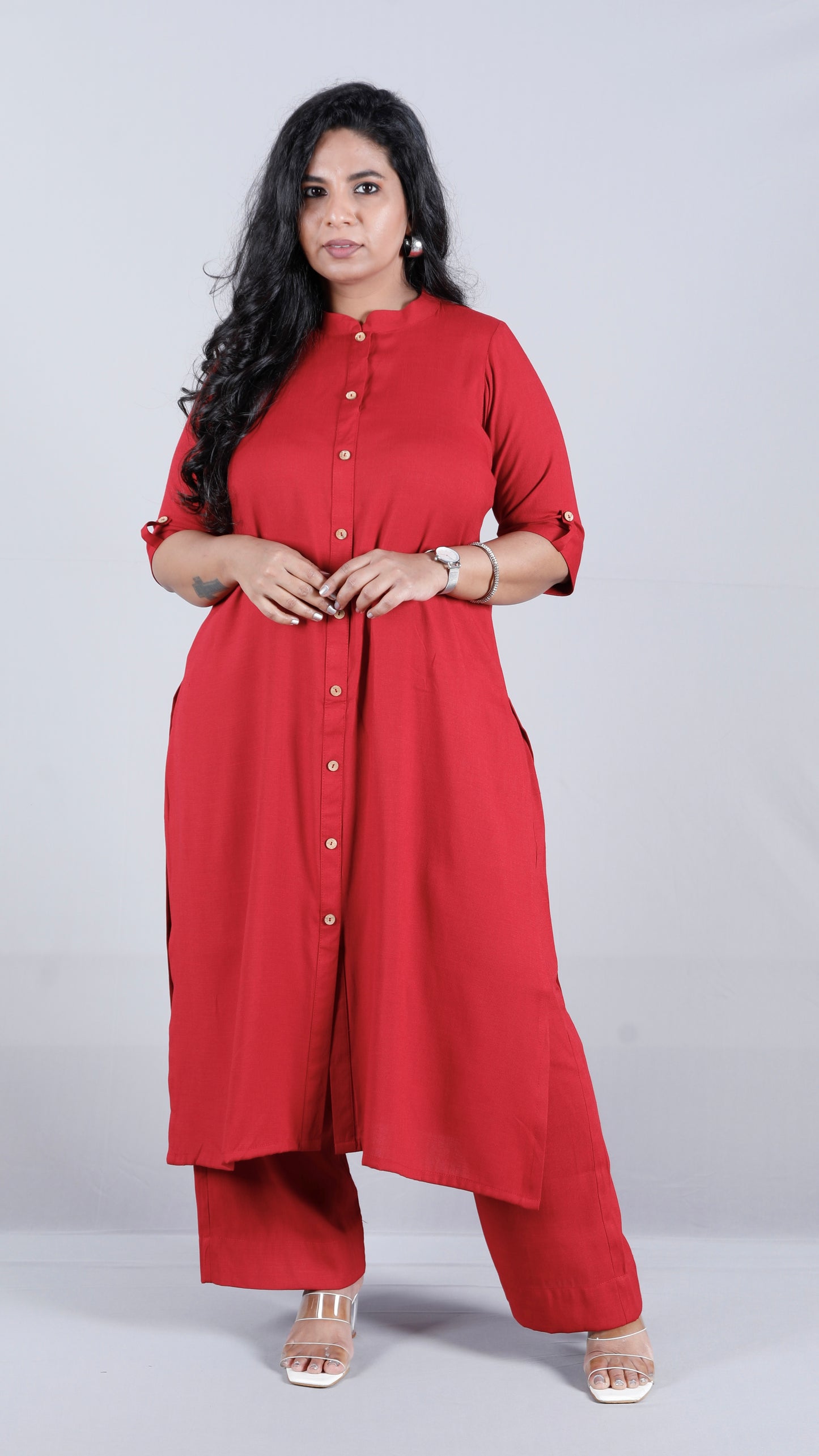 Brinda - 2 pc set - Soft Cotton - MAROON