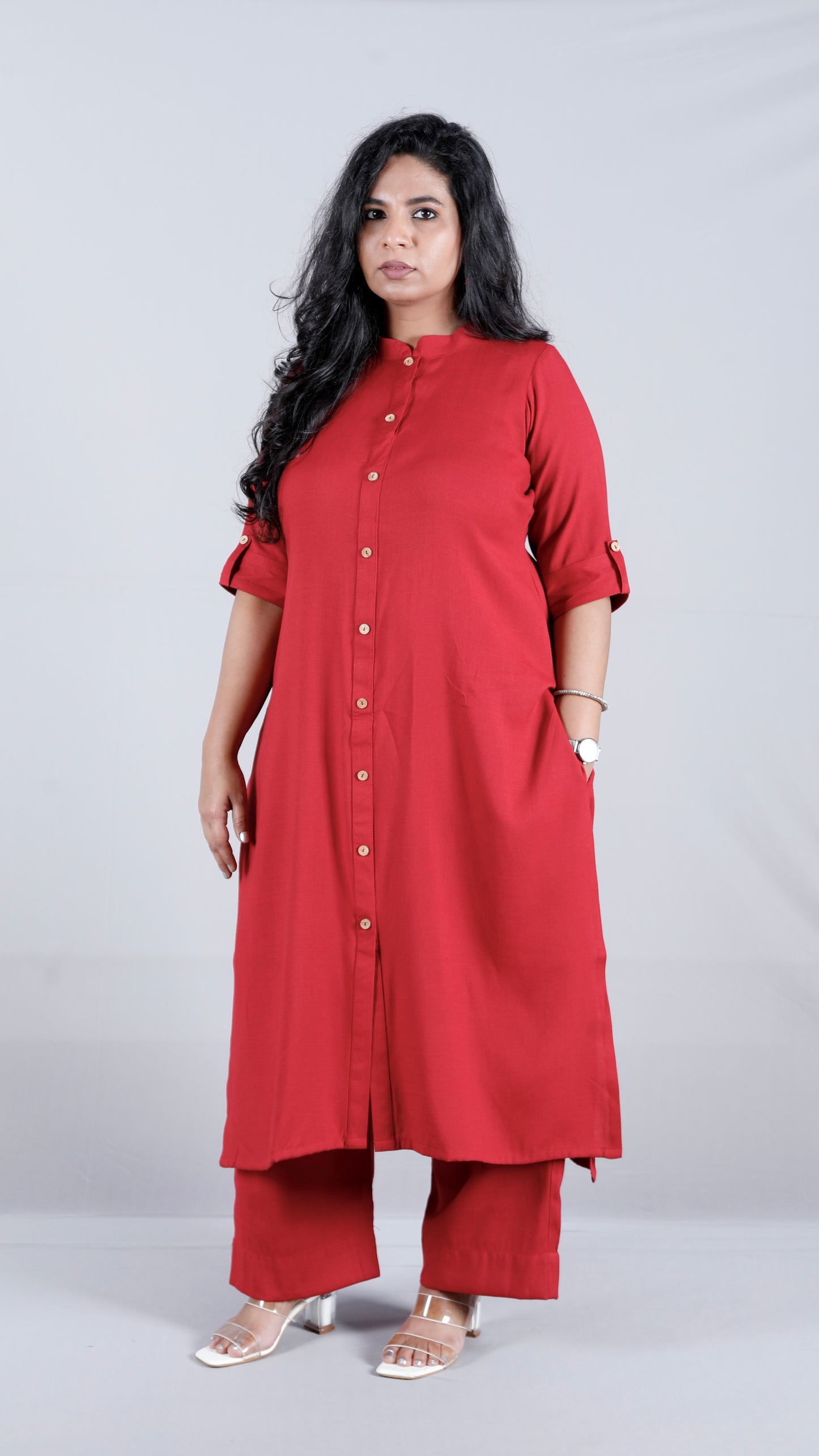 Brinda - 2 pc set - Soft Cotton - MAROON