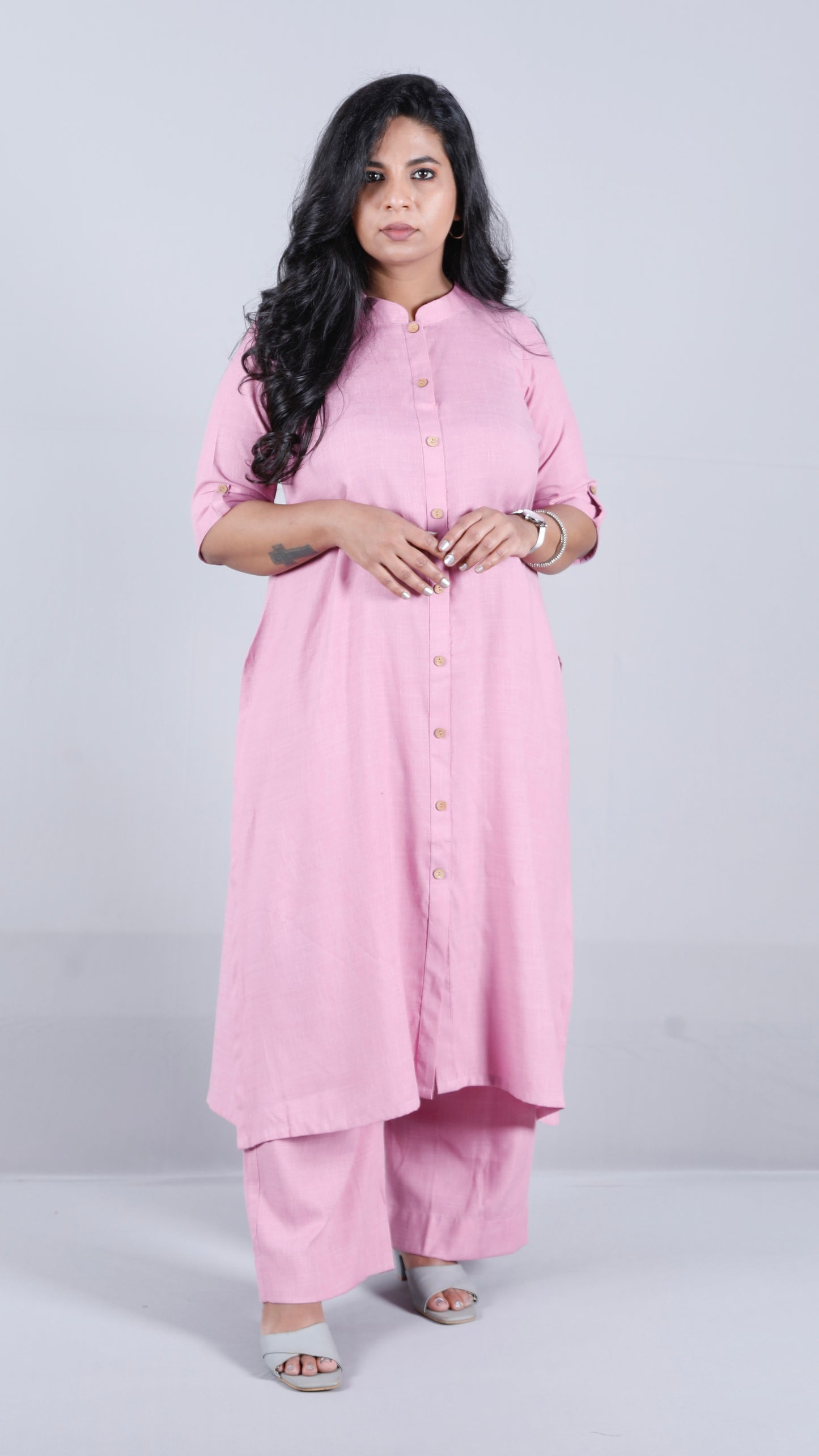 Brinda - 2 pc set - Soft Cotton - ONION PINK