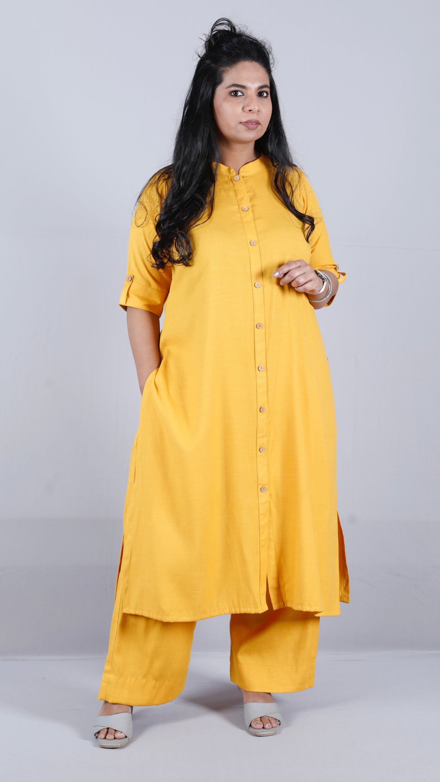 Brinda - 2 pc set - Soft Cotton - Yellow