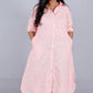 Lily Shirt dress - Red - Textured Cotton