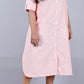 Lily Shirt dress - Red - Textured Cotton