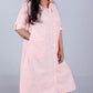 Lily Shirt dress - Red - Textured Cotton