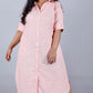 Lily Shirt dress - Red - Textured Cotton