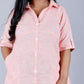 Lily Shirt dress - Red - Textured Cotton