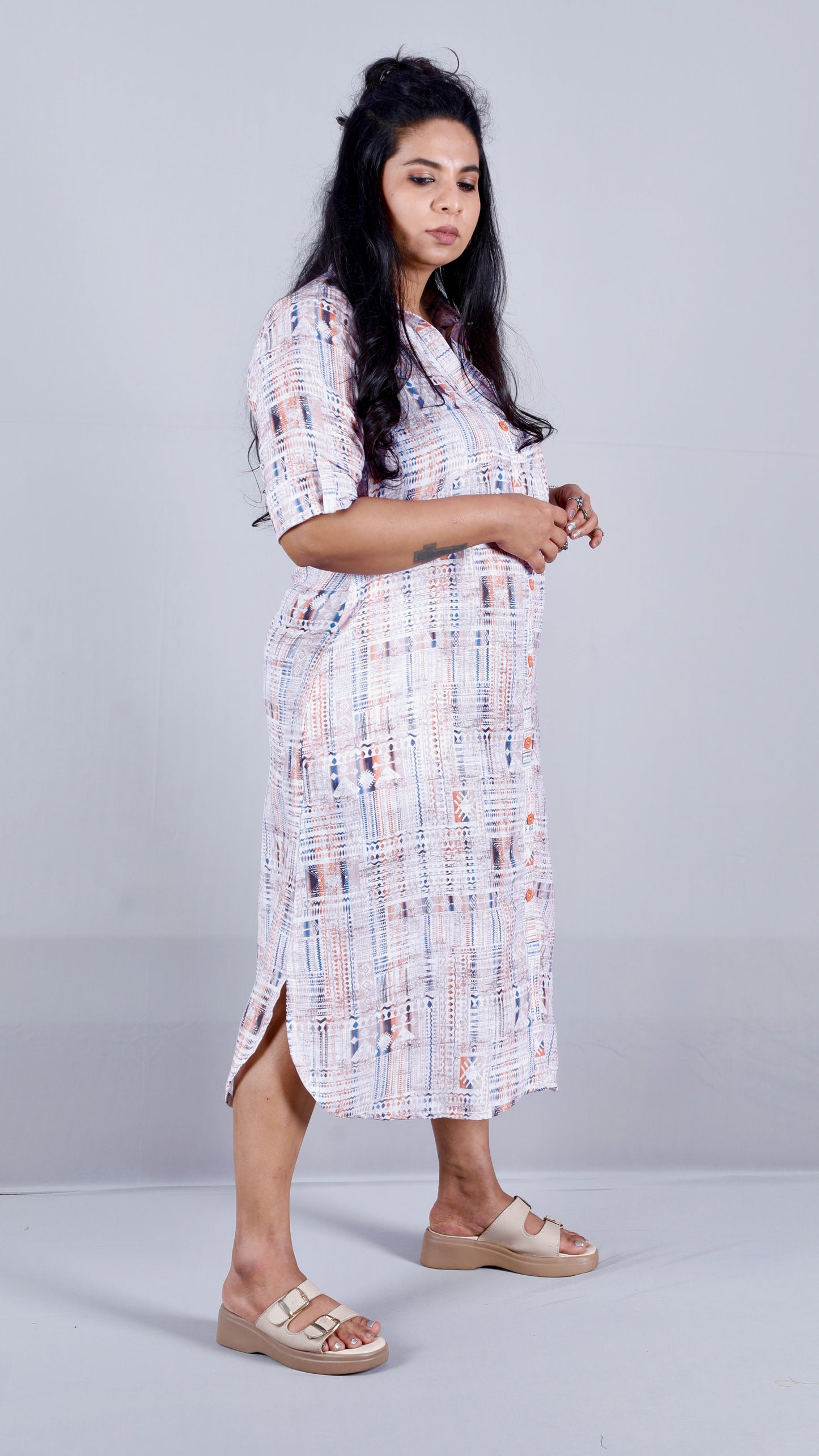 Lily Shirt dress - Rust - Korean linen cotton