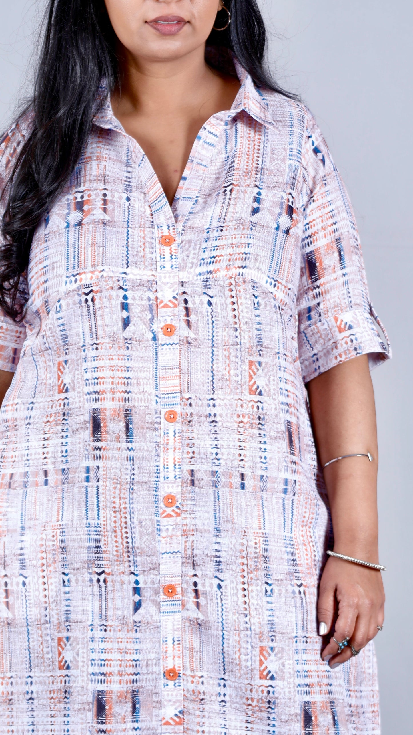 Lily Shirt dress - Rust - Korean linen cotton