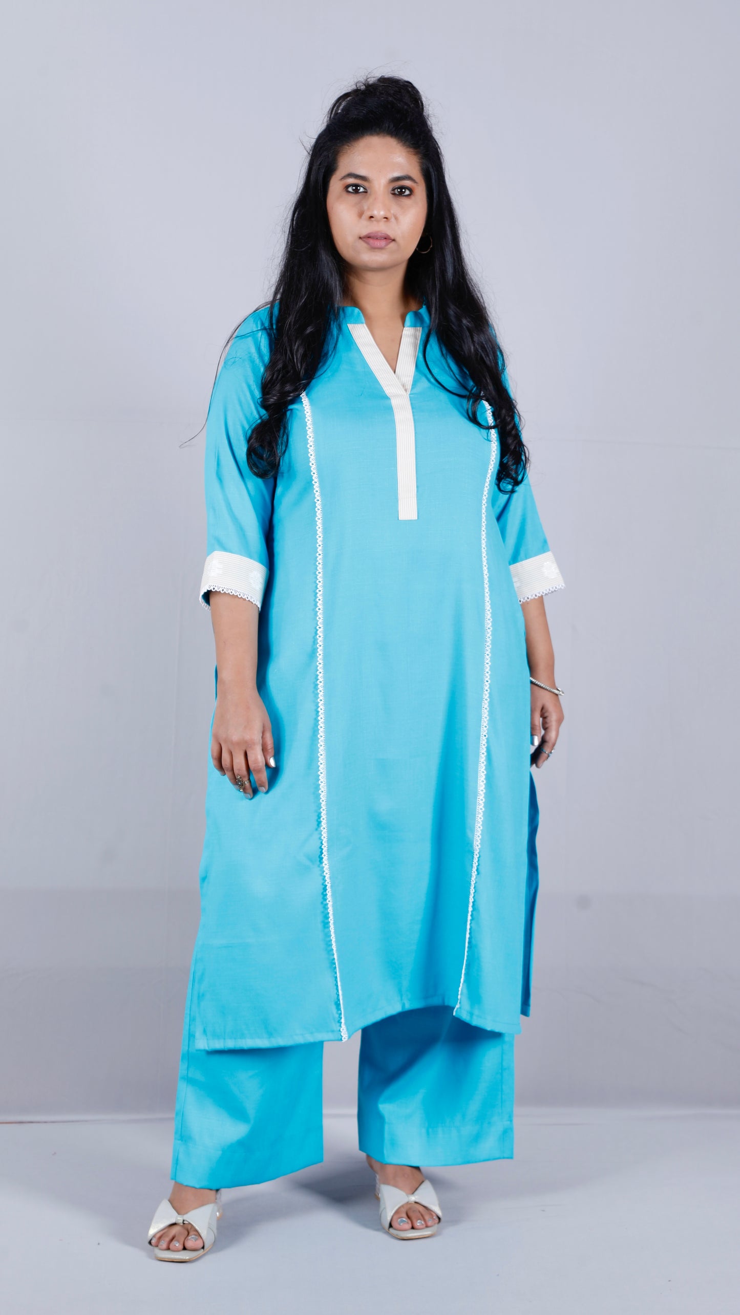 Era - 2 pc Set - Premium Soft cotton - Firozi Blue