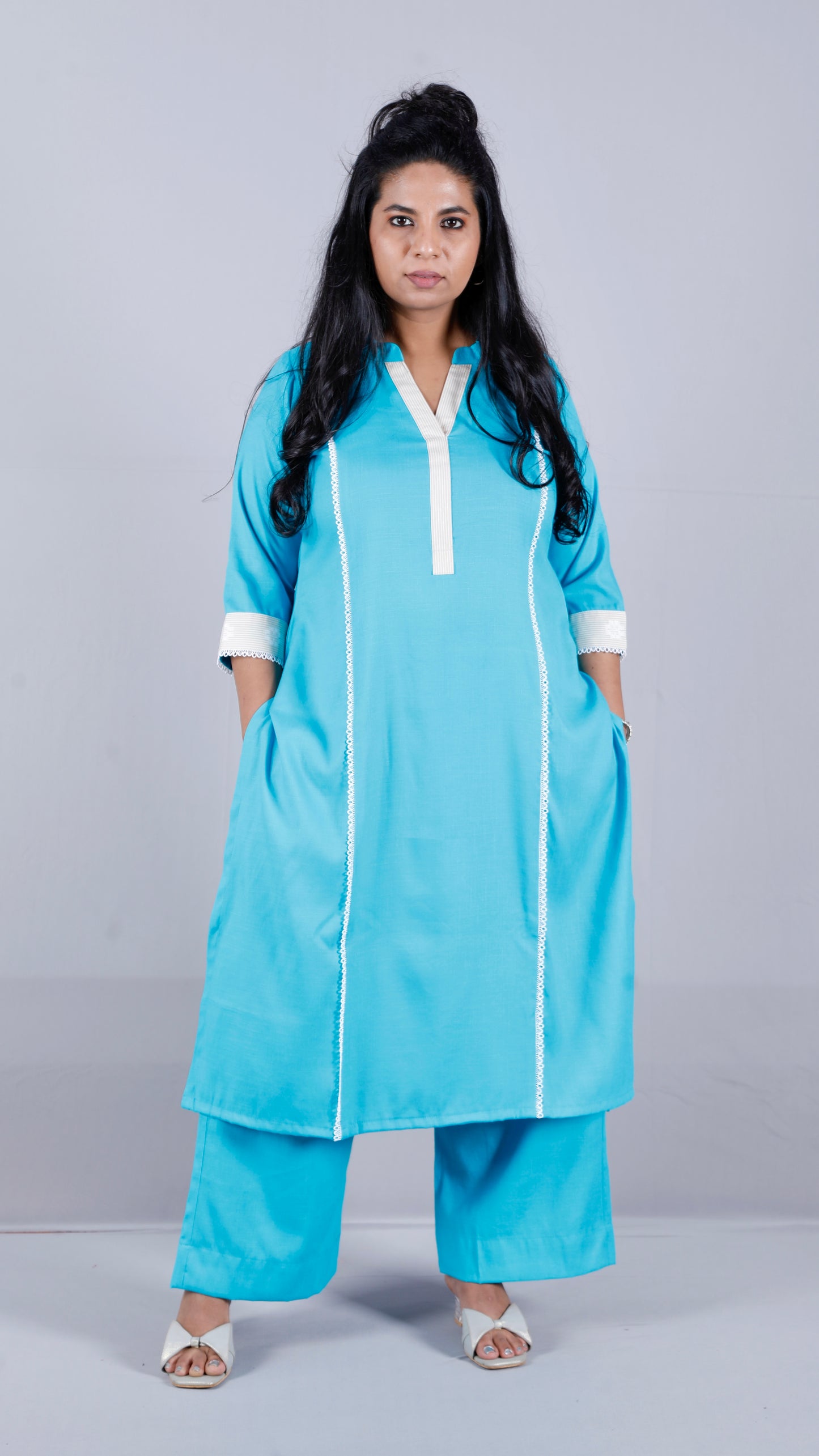 Era - 2 pc Set - Premium Soft cotton - Firozi Blue
