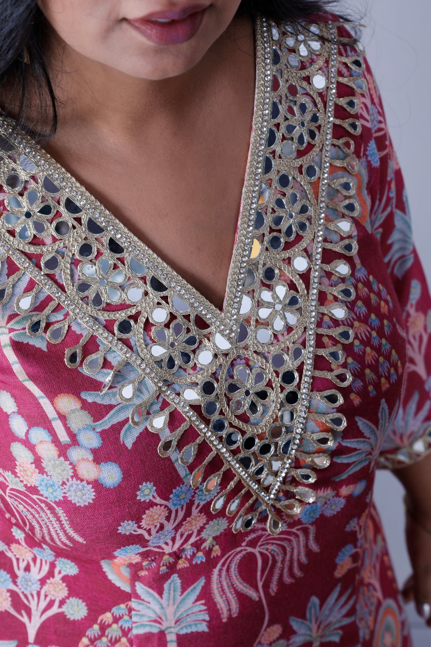 Zeenat -  Party dress - Antique Ruby (maroon)