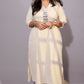 Rangoli - 3pc set - Linen Cotton + chanderi dupatta - Beige
