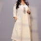 Rangoli - 3pc set - Linen Cotton + chanderi dupatta - Beige