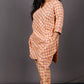 Veda - 2 pc set - Cotton Linen with thread work boti - Apricot Yellow