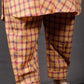 Veda - 2 pc set - Cotton Linen with thread work boti - Apricot Yellow