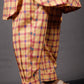 Veda - 2 pc set - Cotton Linen with thread work boti - Apricot Yellow