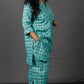 Veda - 2 pc set - Cotton Linen with thread work boti - Rama Green