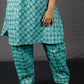 Veda - 2 pc set - Cotton Linen with thread work boti - Rama Green
