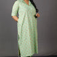 Samaa - Kurta Pant SET - Handloom cotton with thread work botti - Green
