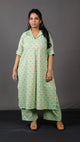Samaa - Kurta Pant SET - Handloom cotton with thread work botti - Green