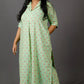 Samaa - Kurta Pant SET - Handloom cotton with thread work botti - Green