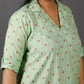 Samaa - Kurta Pant SET - Handloom cotton with thread work botti - Green