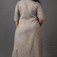 Samaa - Kurta Pant SET - Handloom cotton with thread work botti - Mud Grey