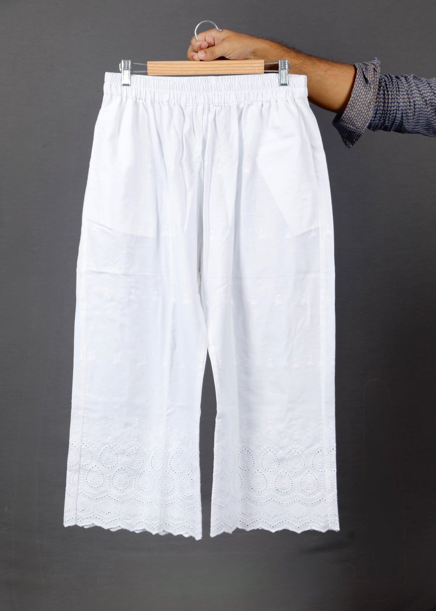 Ruhani - Set - Pure cotton with schiffli embroidery - White - dupatta optional