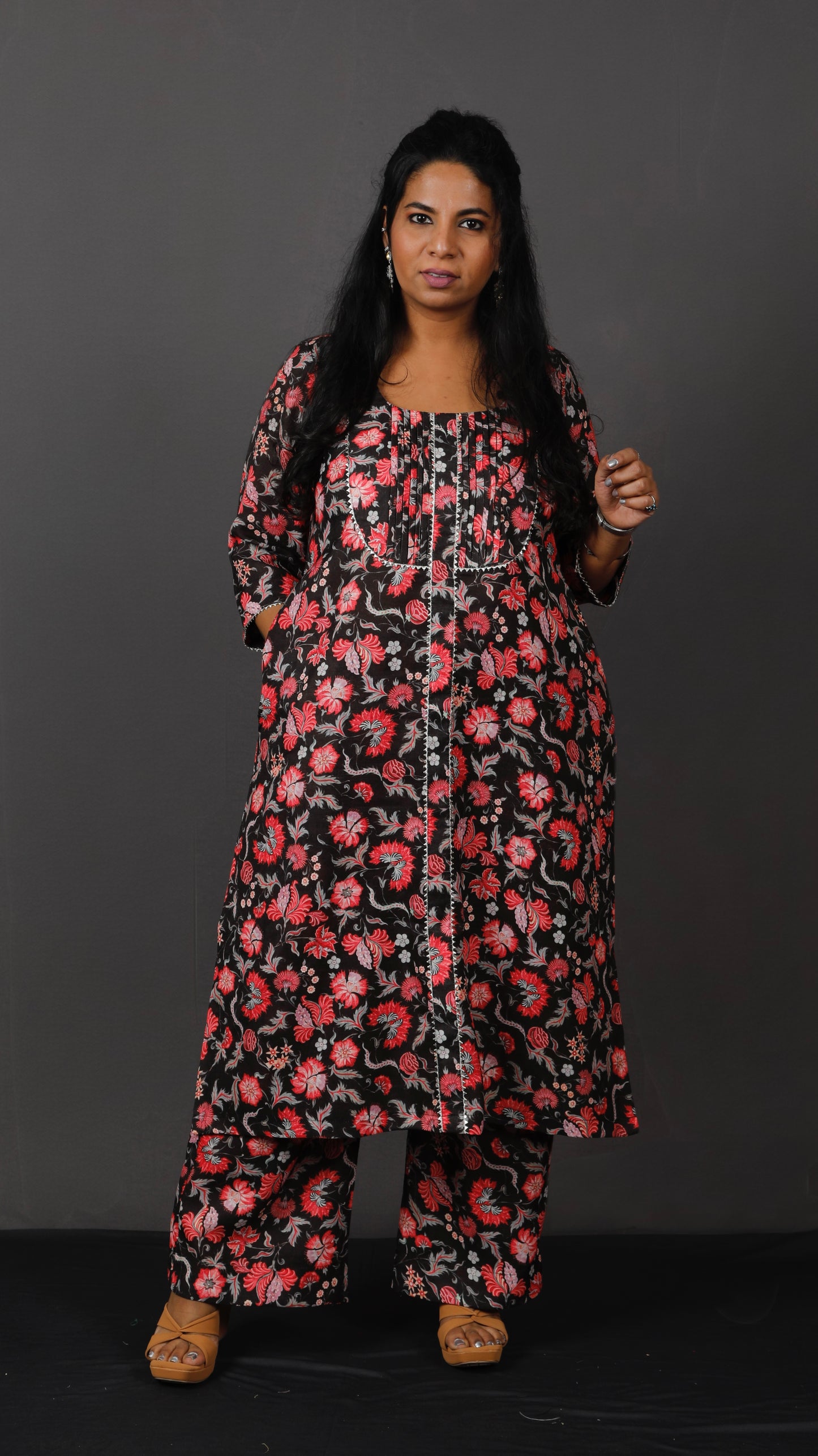 Gulzar - Kurta or Full set - Linen cotton - Black