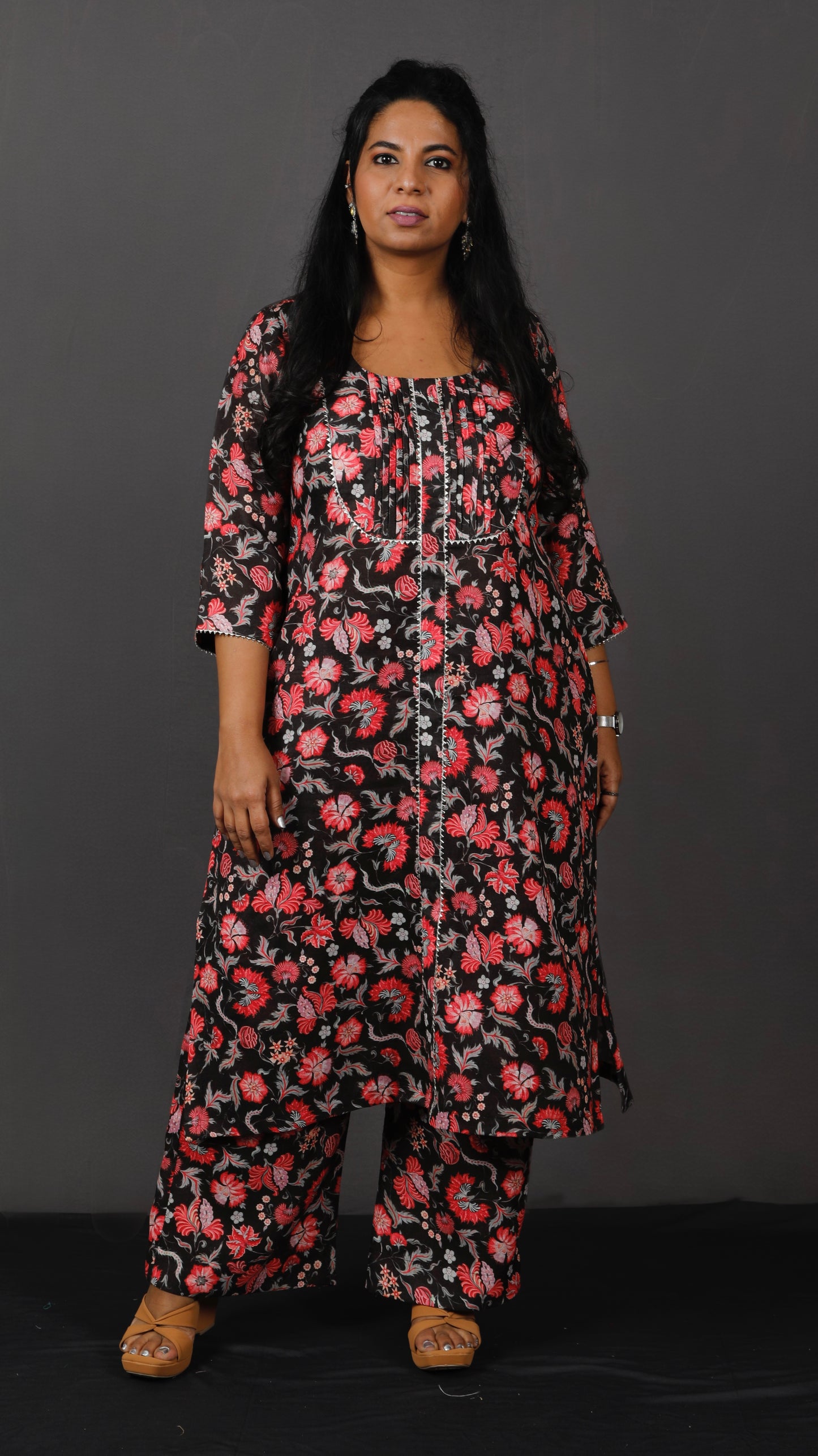 Gulzar - Kurta or Full set - Linen cotton - Black