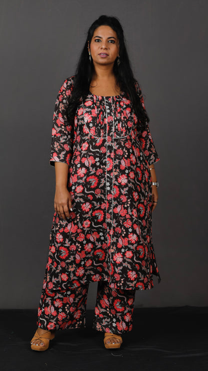 Gulzar - Kurta or Full set - Linen cotton - Black