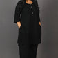 Ruhani - Set - Pure cotton with schiffli embroidery - Black - dupatta optional
