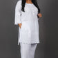 Ruhani - Set - Pure cotton with schiffli embroidery - White - dupatta optional