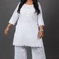 Ruhani - Set - Pure cotton with schiffli embroidery - White - dupatta optional