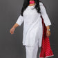 Ruhani - Set - Pure cotton with schiffli embroidery - White - dupatta optional