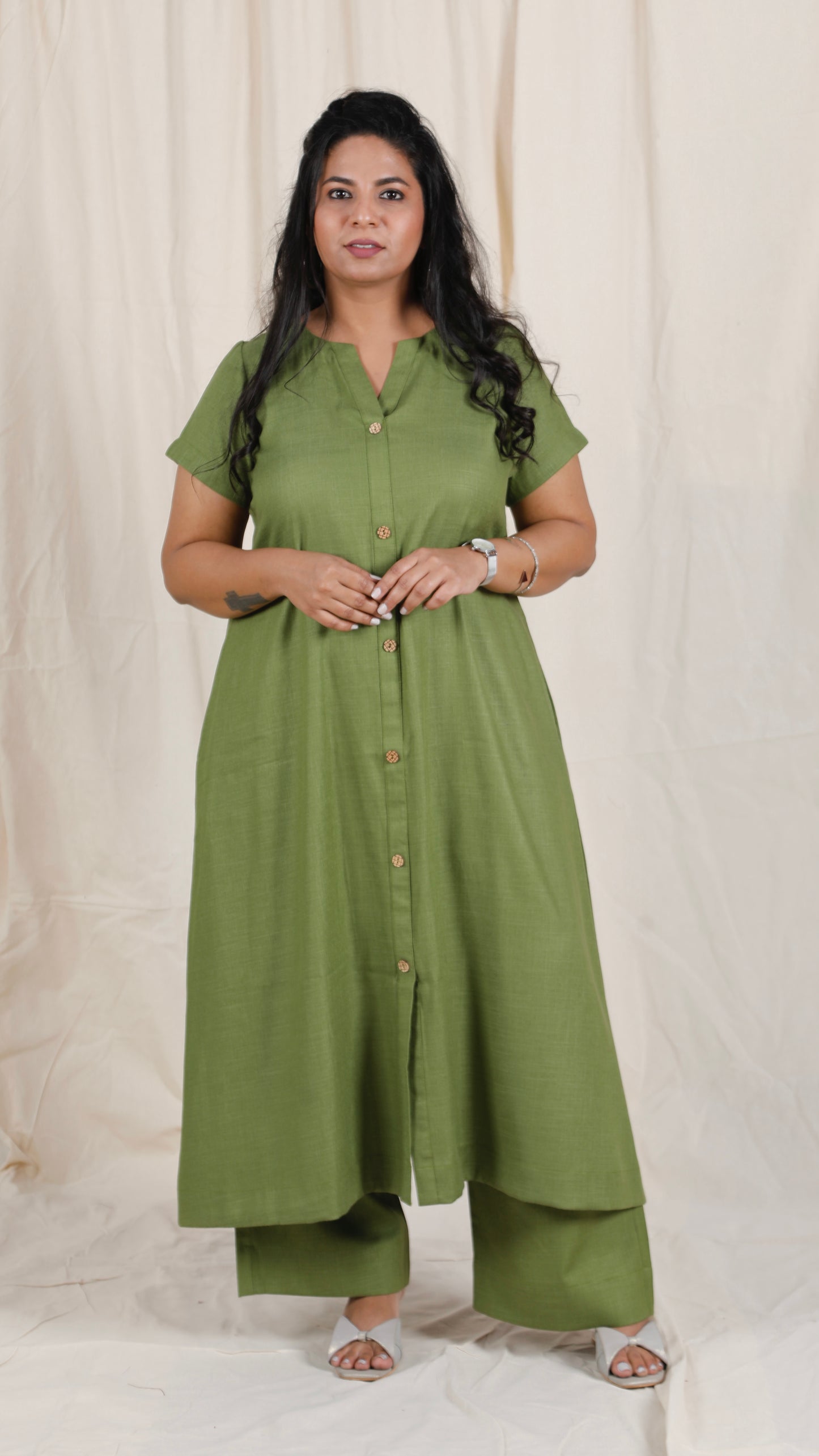 Ria cords - Soft cotton - Mehendi Green
