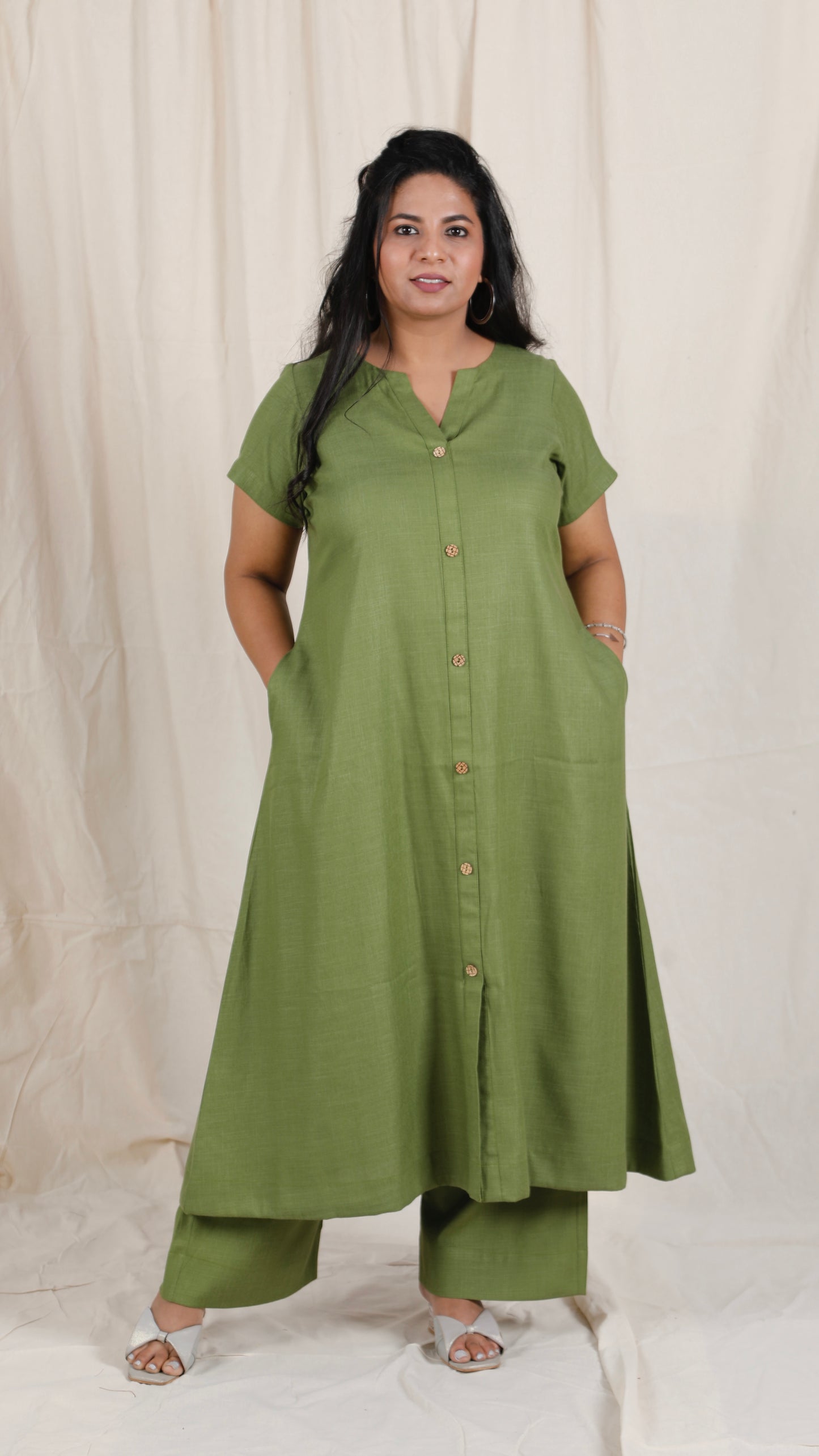 Ria cords - Soft cotton - Mehendi Green