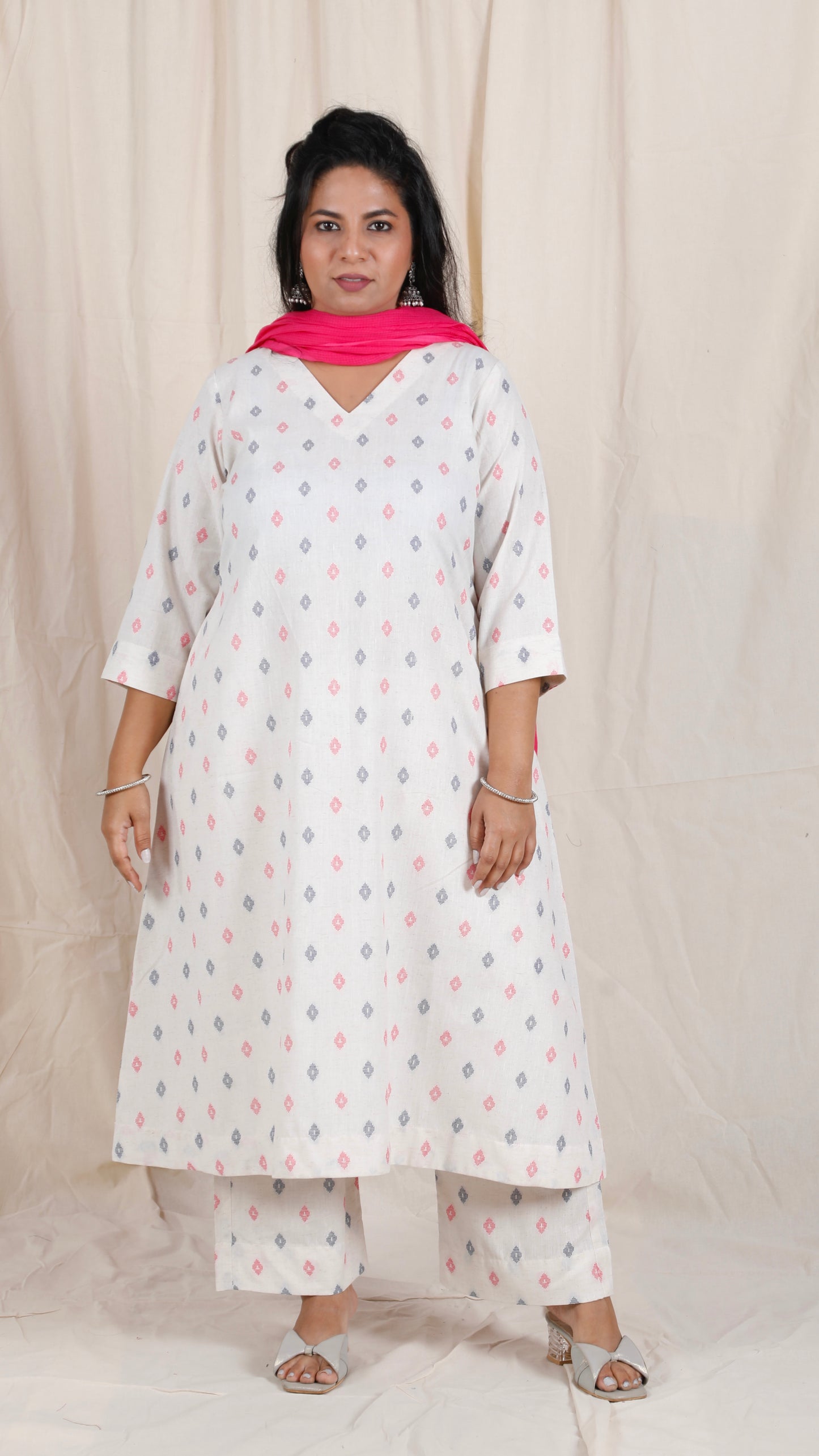 Jiya cord set - Handloom cotton dobby weave + Kotta Dupatta optional