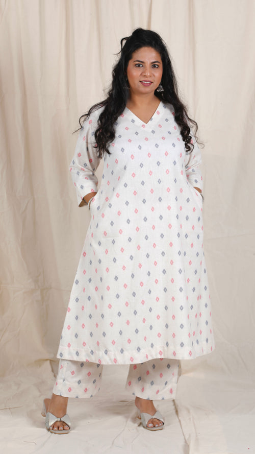 Jiya cord set - Cotton - Thread work + Kotta Dupatta optional