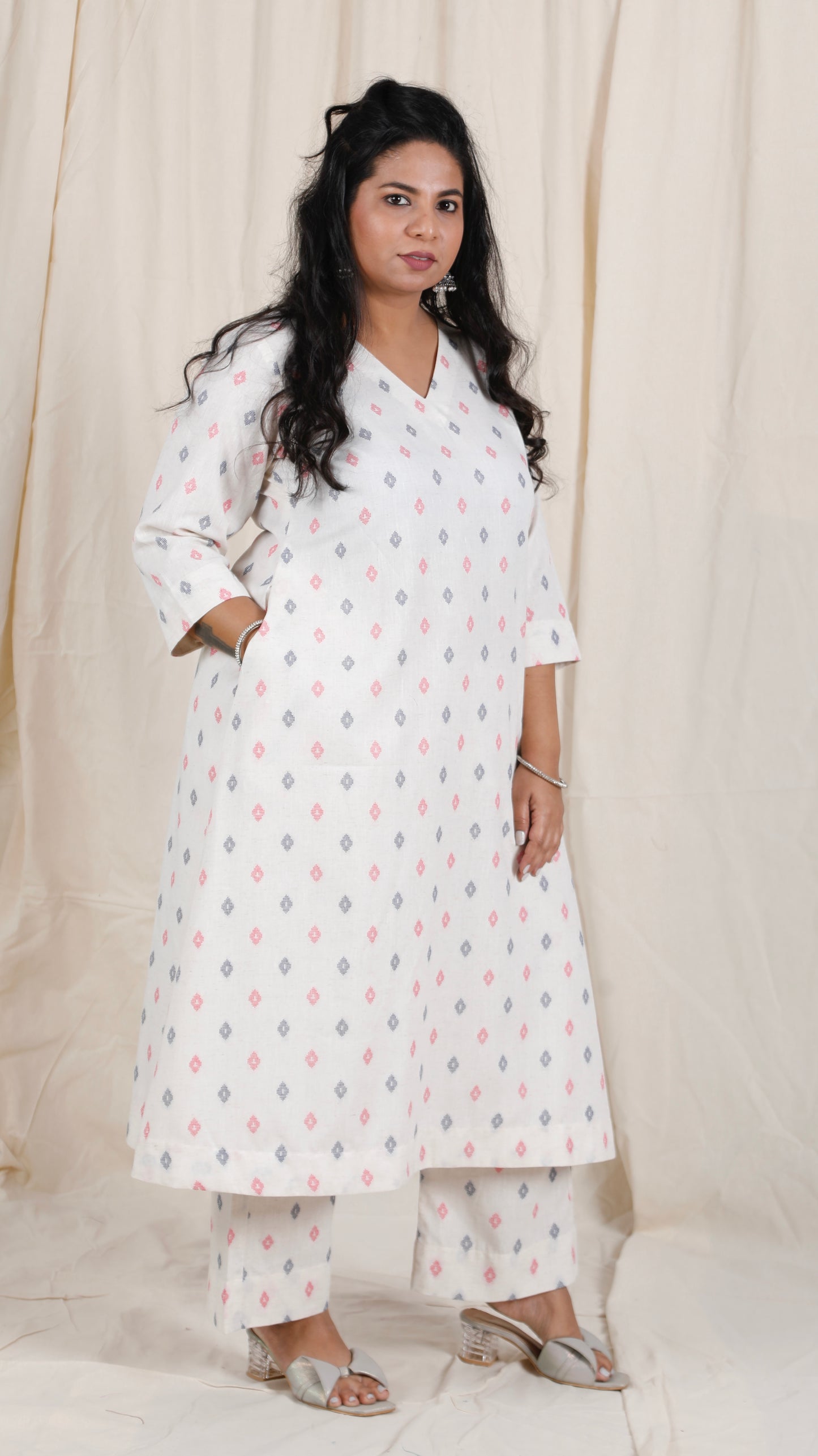 Jiya cord set - Handloom cotton dobby weave + Kotta Dupatta optional