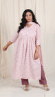 Ayra cords - Pink & Purple - Mul cotton kurta with linning + Soft cotton Pants + Chiffon dupatta Optional